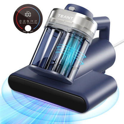 Teant Dust Mite Mattress Vacuum Cleaner, 16kPa High‑Power Suction, UV‑C Light & 149°F Hot Air Sanitisation, Smart LED Display, Aroma & Anion Function, HEPA Filtration, Lightweight Deep Cleaner for Bed, Sofa, Pet Hair & Household Allergens