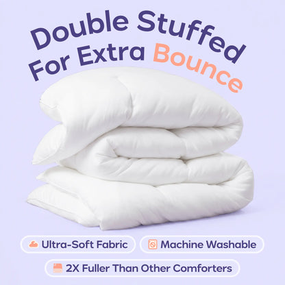 Mellow Sleep MarshMellow Comforter, Double‑Stuffed Ultra‑Soft A‑Class Fabric, Heat‑Adaptive Vegan Fill, OEKO‑TEX Certified, Machine Washable, Solves Night‑Time Overheating & Sweaty Sleep
