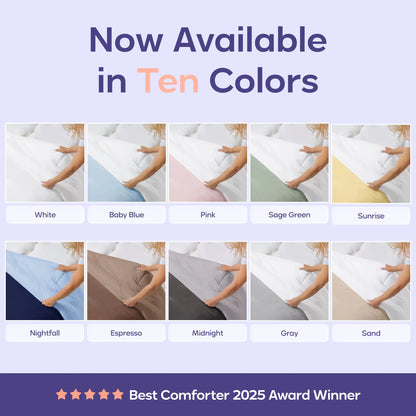 Mellow Sleep MarshMellow Comforter, Double‑Stuffed Ultra‑Soft A‑Class Fabric, Heat‑Adaptive Vegan Fill, OEKO‑TEX Certified, Machine Washable, Solves Night‑Time Overheating & Sweaty Sleep