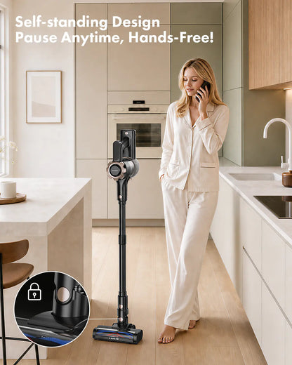 【2026 Newly Upgraded】Trucozie T350 Cordless Vacuum Cleaner, 8-in-1 Lightweight Upright Stick Vacuum, 45-Min Runtime, Powerful 33kPa Suction, Ideal for Home, Hardwood Floors, Carpets & Pet Hair