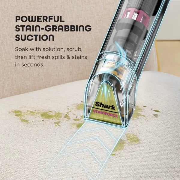 Shark StainForce HX104 Cordless Portable Spot & Stain Cleaner, Handheld Deep Stain Remover for Carpet, Upholstery, Car Interior, Pet Spills & Household Accidents