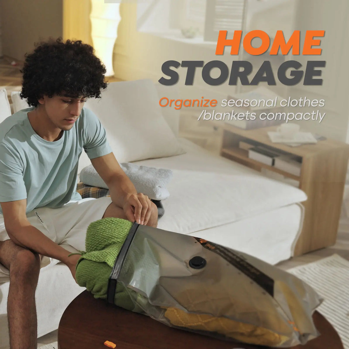 VACBIRD X8 Vacuum Compression Storage Bags Set, Rechargeable Wireless Pump | Space‑Saving for Dorm Travel & Seasonal Home Storage, Reduces Bulky Volume for Clothes, Bedding & Blankets 【Back‑to‑School】