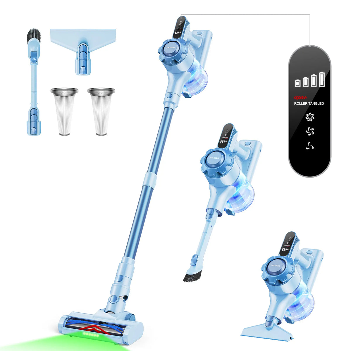 【2026 Newly Upgraded】Trucozie T350 Cordless Vacuum Cleaner, 8-in-1 Lightweight Upright Stick Vacuum, 45-Min Runtime, Powerful 33kPa Suction, Ideal for Home, Hardwood Floors, Carpets & Pet Hair