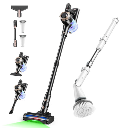 【2026 Newly Upgraded】Trucozie T350 Cordless Vacuum Cleaner, 8-in-1 Lightweight Upright Stick Vacuum, 45-Min Runtime, Powerful 33kPa Suction, Ideal for Home, Hardwood Floors, Carpets & Pet Hair