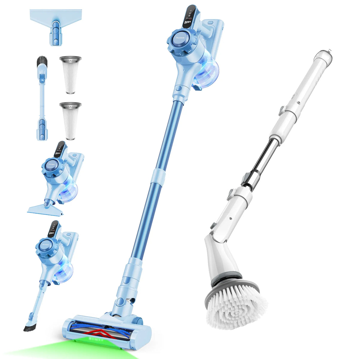 【2026 Newly Upgraded】Trucozie T350 Cordless Vacuum Cleaner, 8-in-1 Lightweight Upright Stick Vacuum, 45-Min Runtime, Powerful 33kPa Suction, Ideal for Home, Hardwood Floors, Carpets & Pet Hair