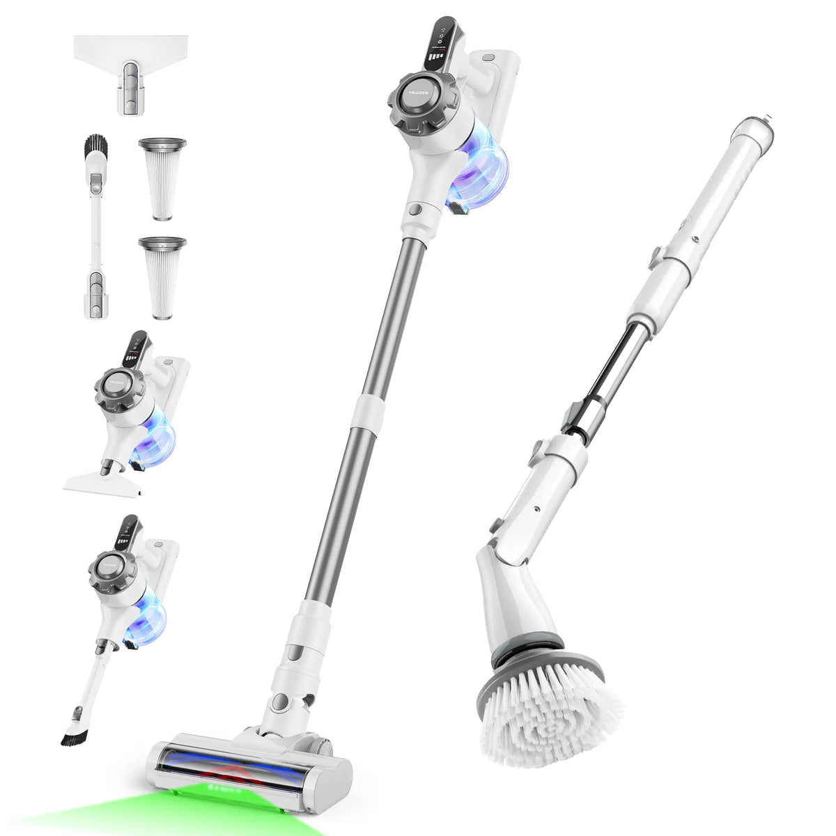 【2026 Newly Upgraded】Trucozie T350 Cordless Vacuum Cleaner, 8-in-1 Lightweight Upright Stick Vacuum, 45-Min Runtime, Powerful 33kPa Suction, Ideal for Home, Hardwood Floors, Carpets & Pet Hair