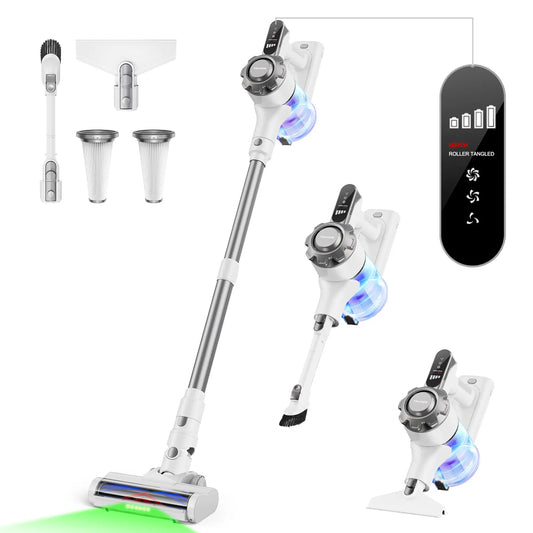 【2026 Newly Upgraded】Trucozie T350 Cordless Vacuum Cleaner, 8-in-1 Lightweight Upright Stick Vacuum, 45-Min Runtime, Powerful 33kPa Suction, Ideal for Home, Hardwood Floors, Carpets & Pet Hair