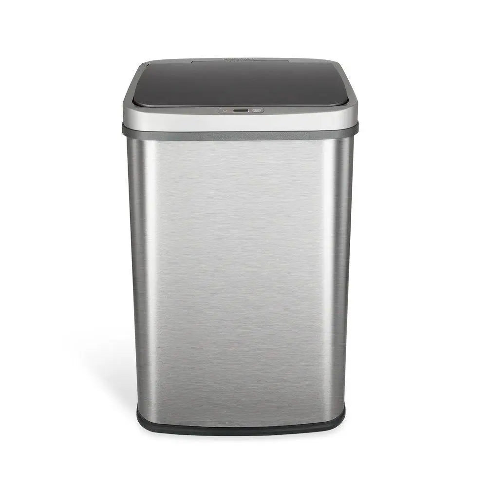 Nine Stars 13‑Gallon Motion Sensor Trash Can, Touch‑Free Automatic Stainless‑Steel Bin, Soft‑Close Quiet Lid, Fingerprint‑Resistant, Non‑Slip Base for Kitchen, Home & Office